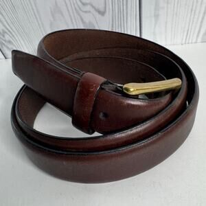 Dockers Brown Full Grain Leather Belt Solid Brass Size 42